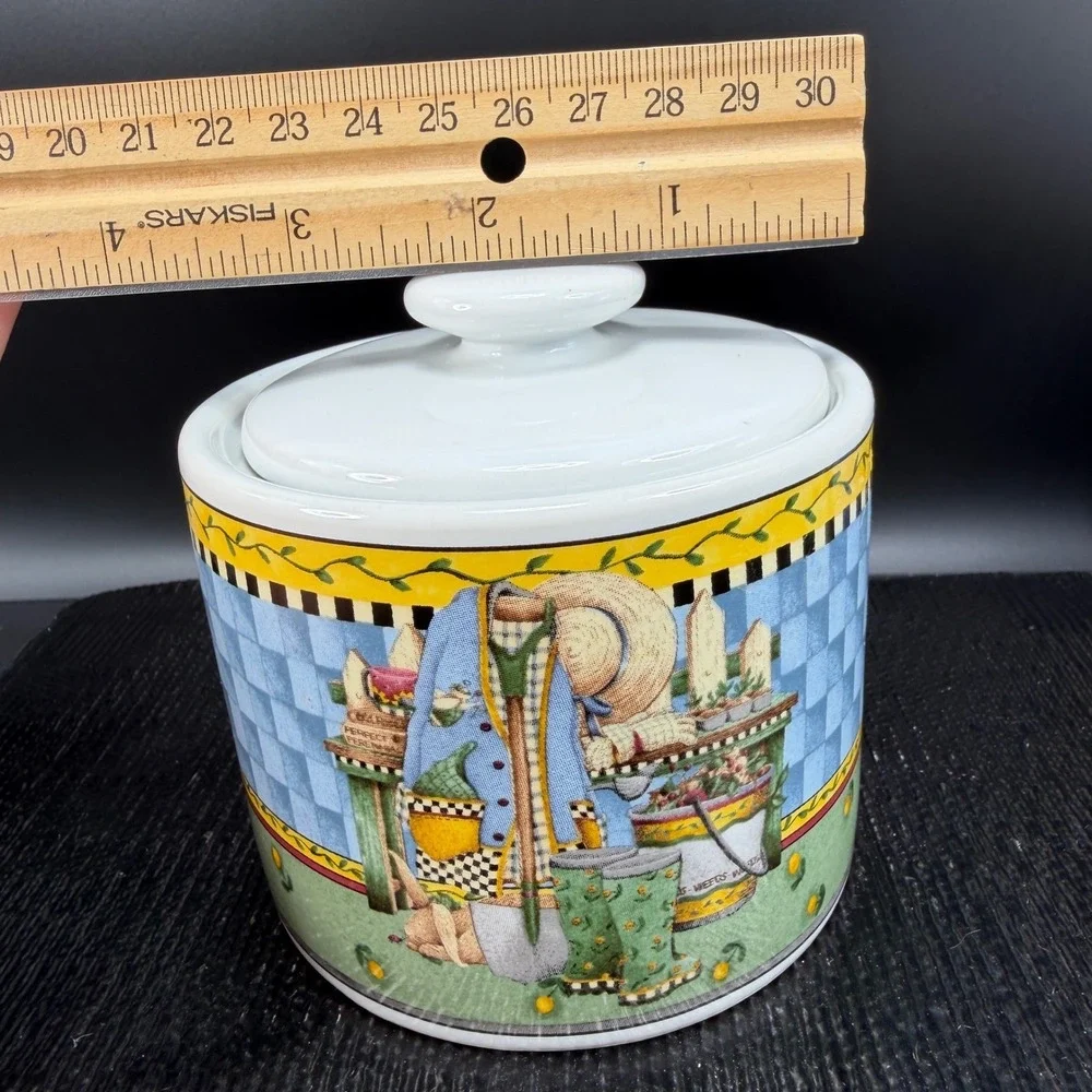 Sakura Garden Vignette Debbie Mumm Sugar Bowl Canister Jar with Lid 1999 Vintage